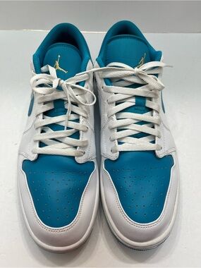 Nike Air Jordan 1 Low Aquatone White Gold Men's Size 14 553558-174 Used